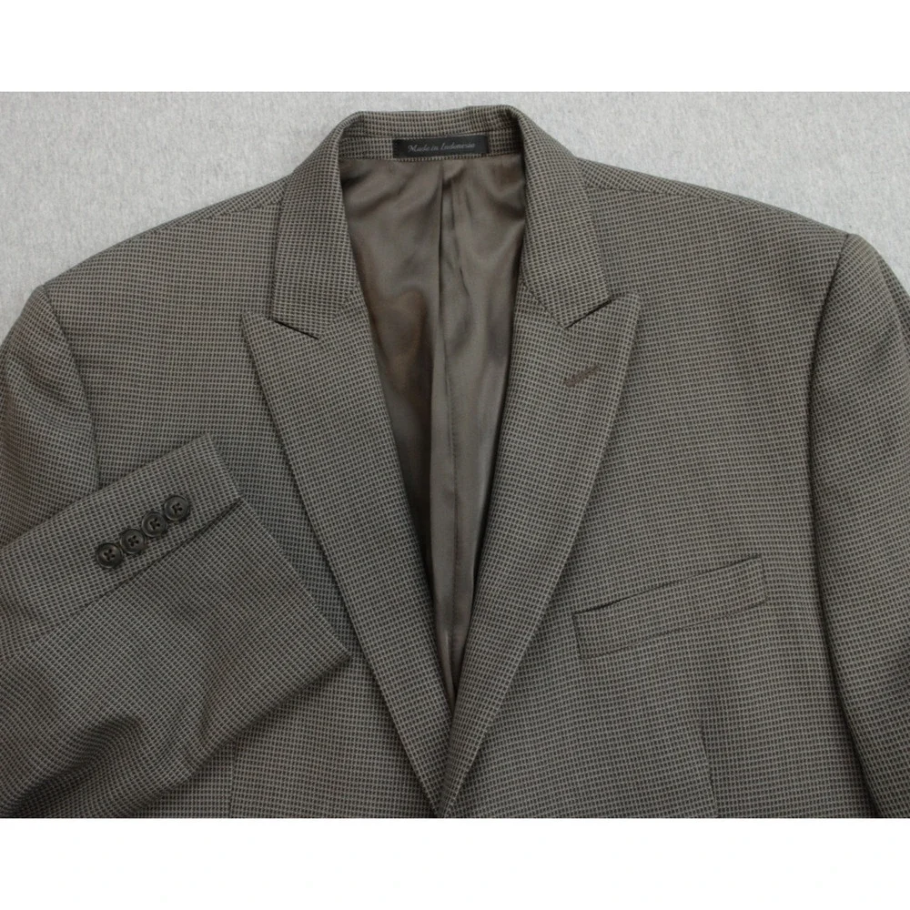 Calvin Klein Blazer Mens 42L Brown 100% Wool Peak Label
